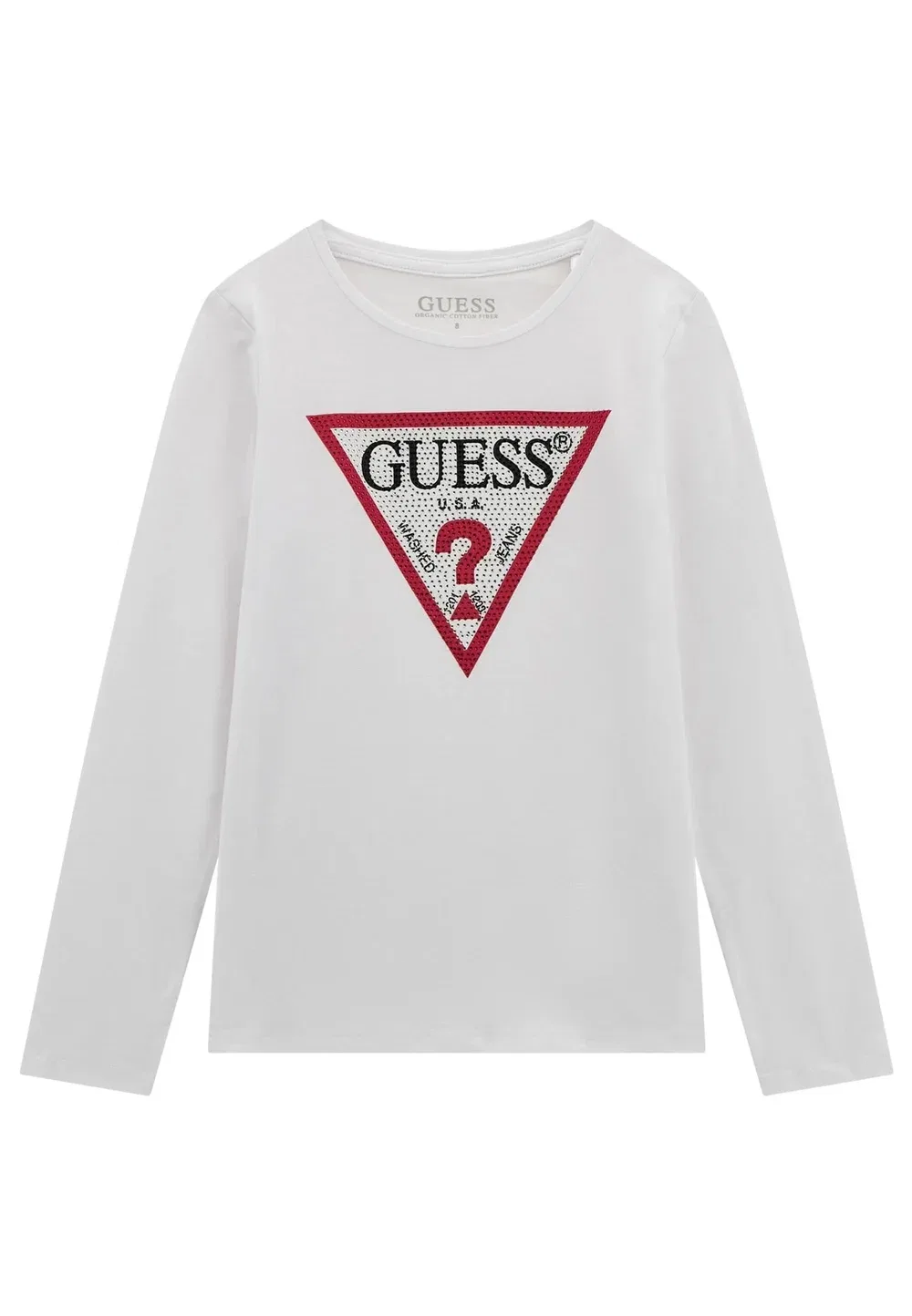 Треугольный логотип - футболка с длинными рукавами Guess, Bianco