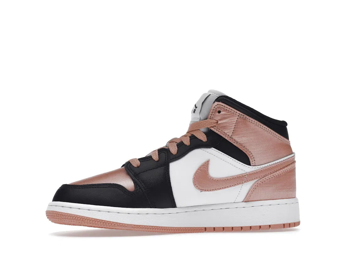 Детские кроссовки для активного отдыха Air Jordan 1 Mid, White/Black/Light Madder Root — фото 3