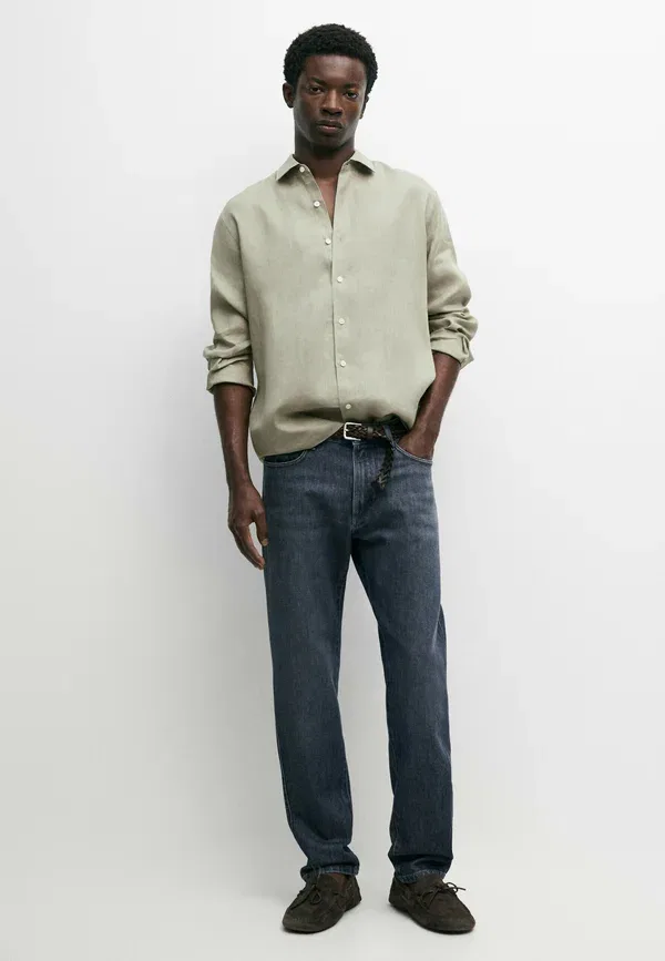 Брюки джинсовые Slim Fit jeans Massimo Dutti dark blue, темно-синий — фото 2