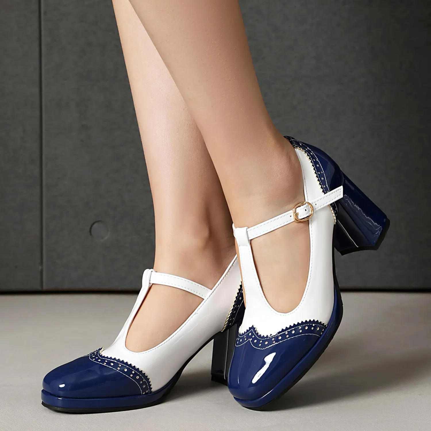 Детские туфли для девочек на платформе Mary Jane LarDorLin, Dark Blu 1 — фото 2