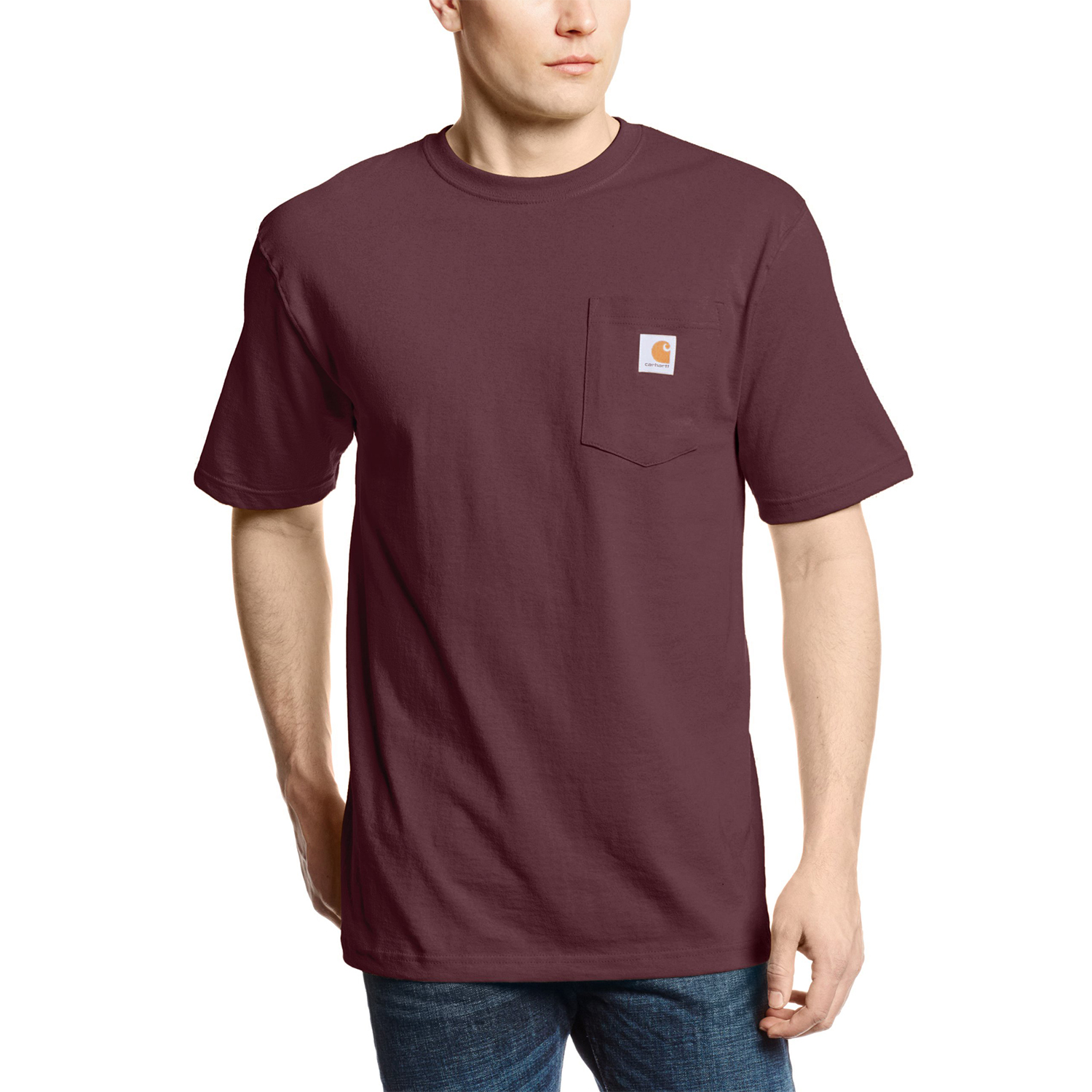 Футболка Carhartt S/S Patch-Pocket, бордовый — фото 3