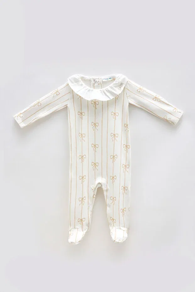 Детское боди-комбинезон для девочек хлопковый Atelier Babbi, Beige