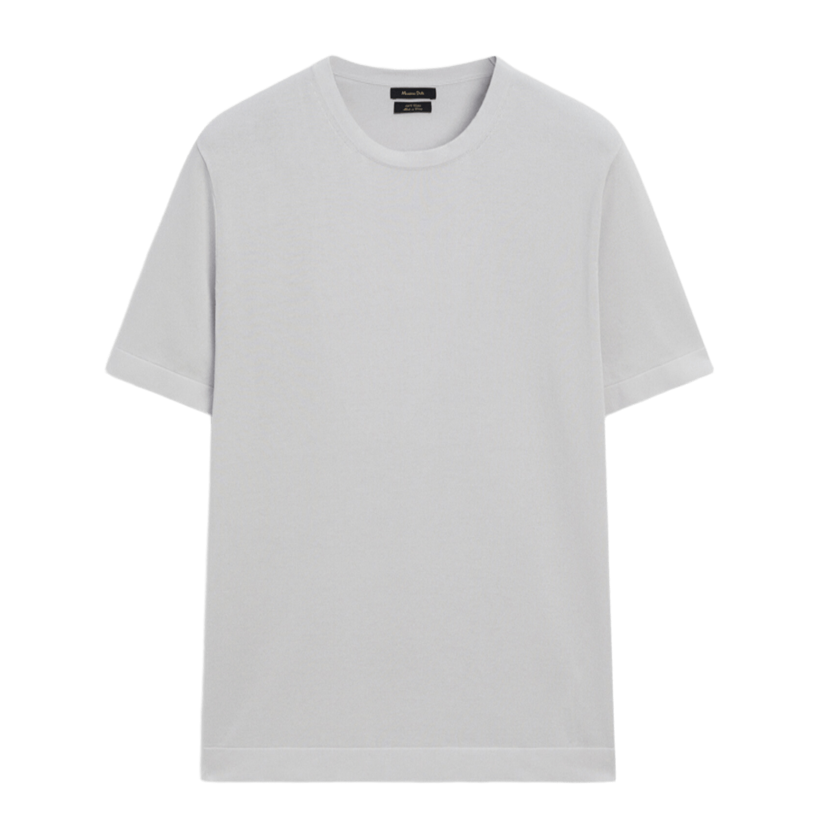 

Футболка Massimo Dutti 100% cotton knit short sleeve, жемчужно-серый