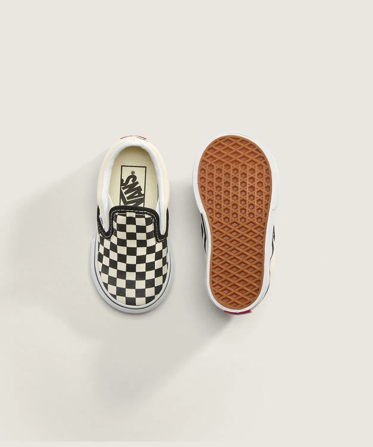Детские слипоны с клетчатым принтом VANS Classic Slip-On, Black/White — фото 3