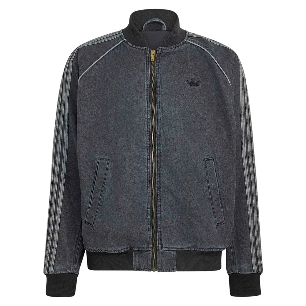 Мужская джинсовая куртка с молнией Adidas Originals SST Track, Black
