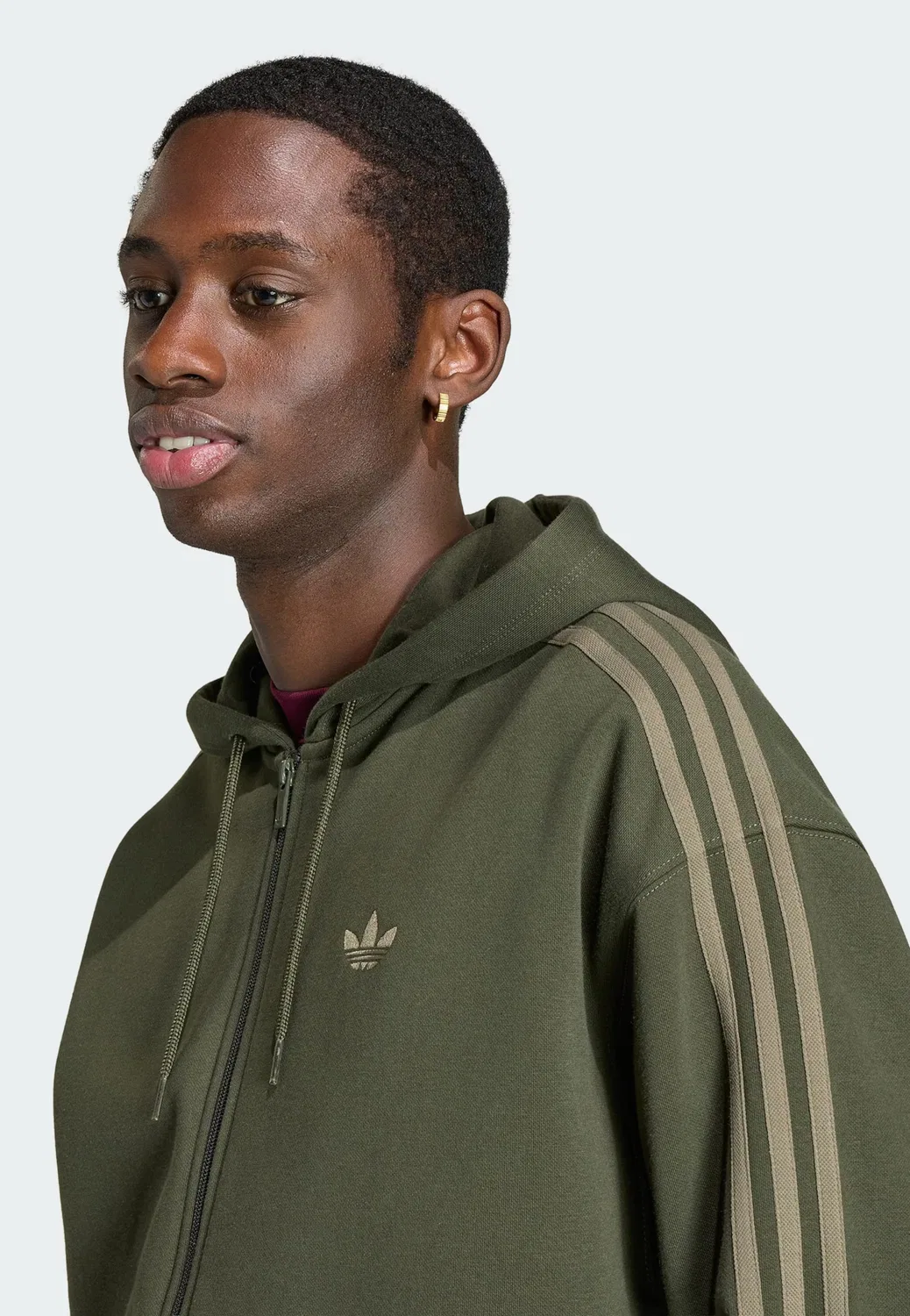 Толстовка на молнии Adidas Originals Adicolor, зеленый — фото 4