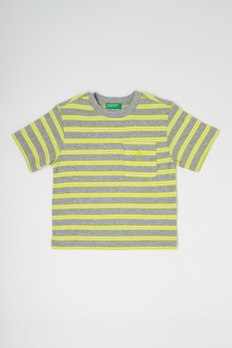 

Полосатая футболка с передним карманом United Colors Of Benetton, зеленый