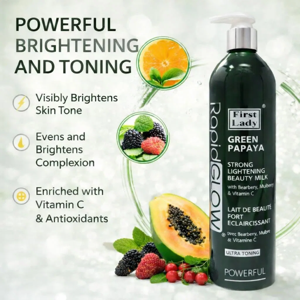 Лосьон для тела осветляющий Green Papaya, First Lady Rapid Glow, 500 мл — фото 3