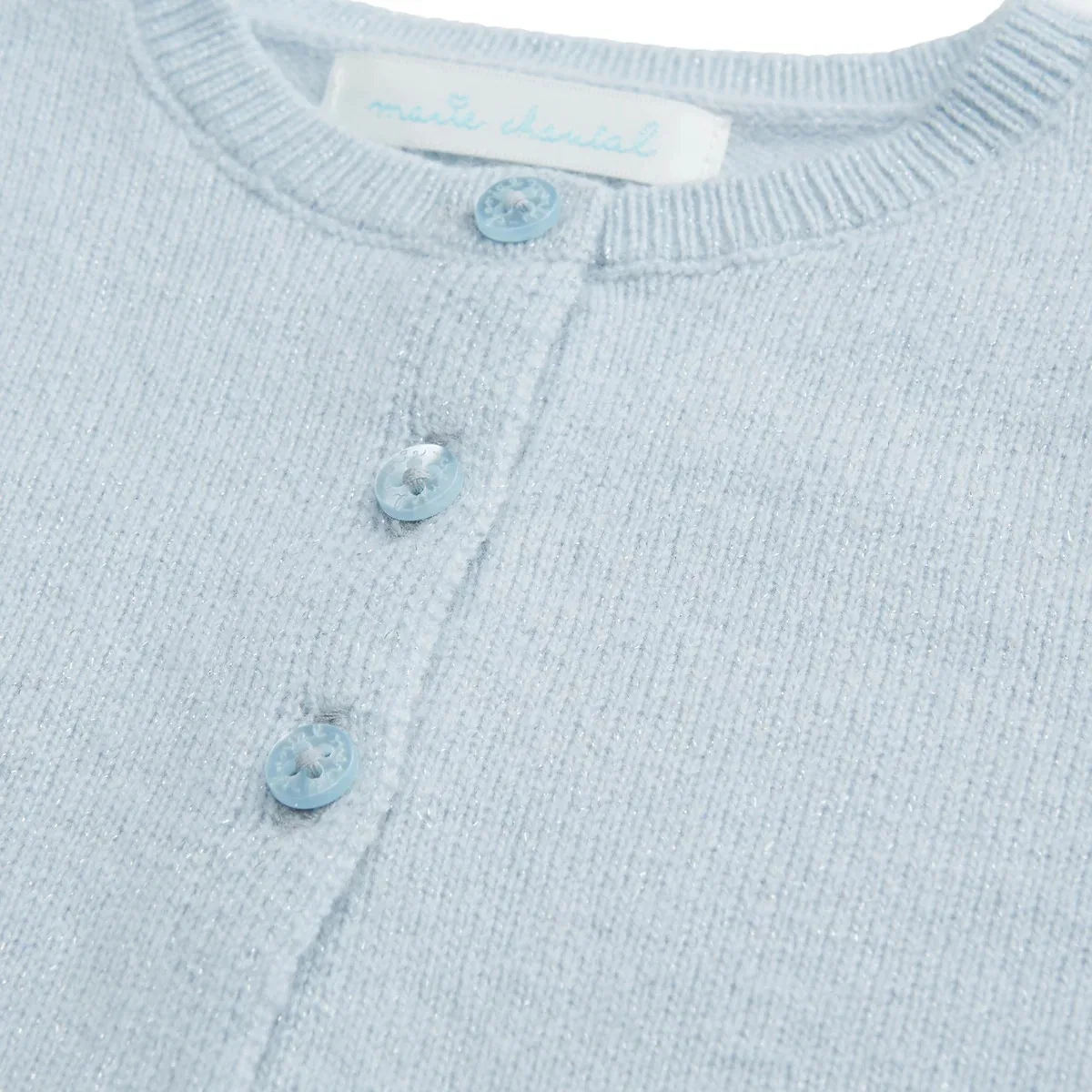 Кардиган из кашемира с люрексом Cashmere Lurex Cardigan Marie Chantal, Pale Blue — фото 2