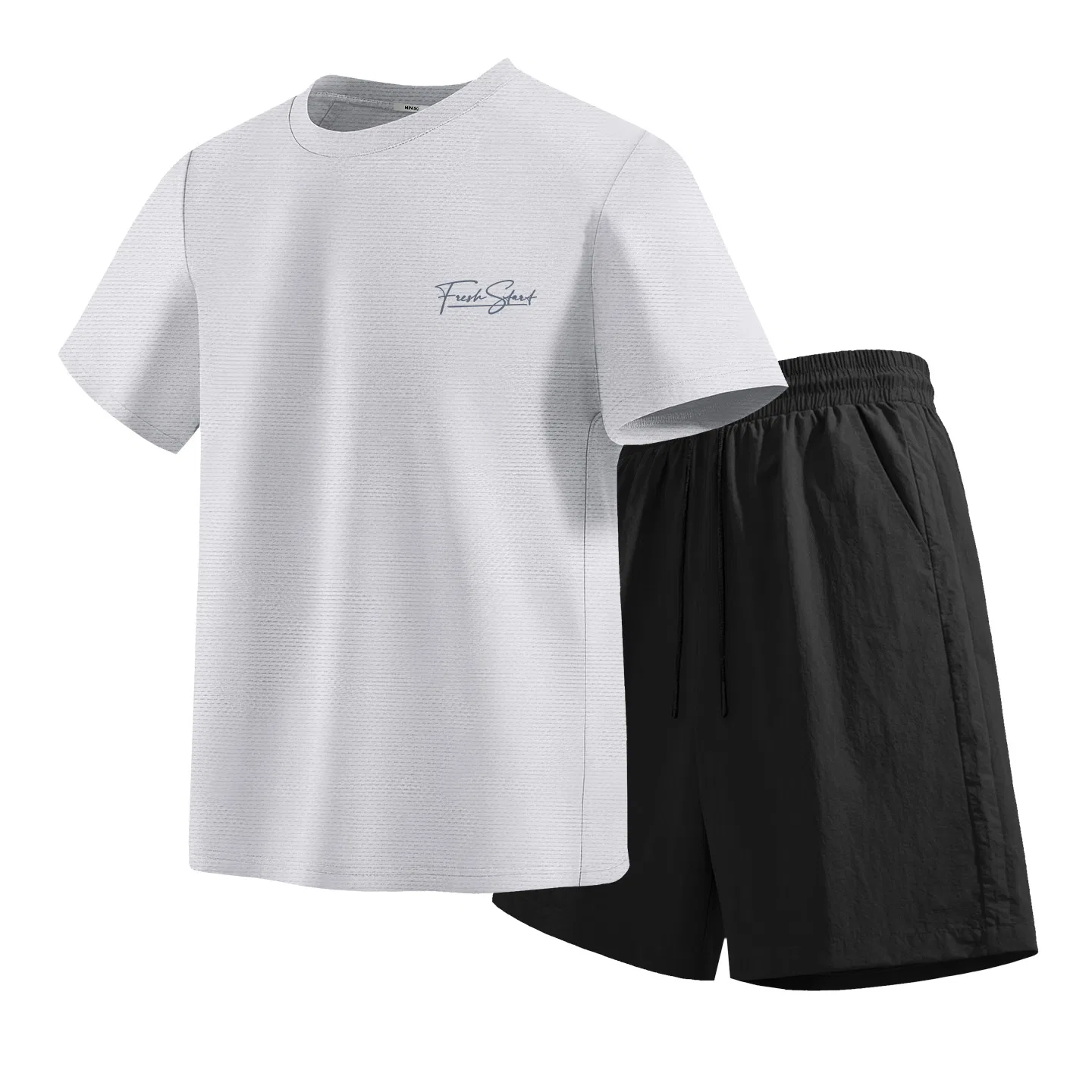 Детский комплект спортивной одежды Ма Feng He Jin Qi Chest Logo MINISO, Light Gray + Black