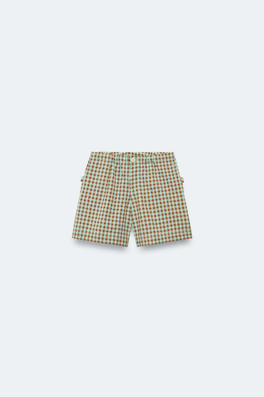 Шорты-бермуды в клетку, размер 2-14 лет, лимитированная серия ZARA, Turquoise