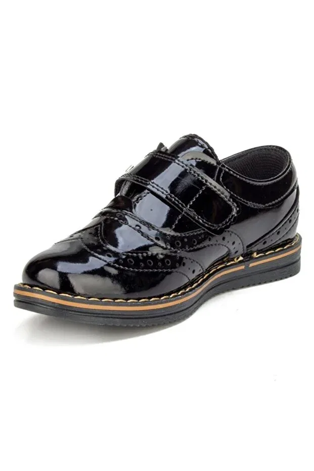 Детские туфли для девочек на плоском ходу Magic Shoes, Black Rugan — фото 2