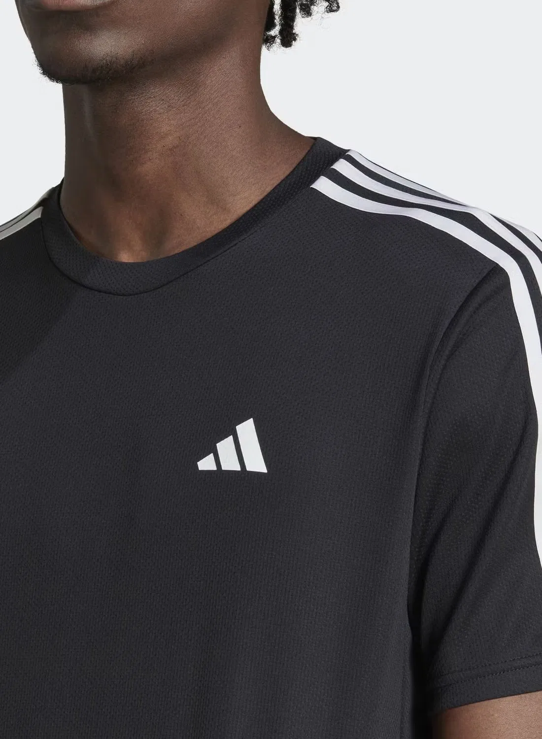 Футболка тренировочная с 3 полосками 3 stripes train essential Adidas, черный — фото 3