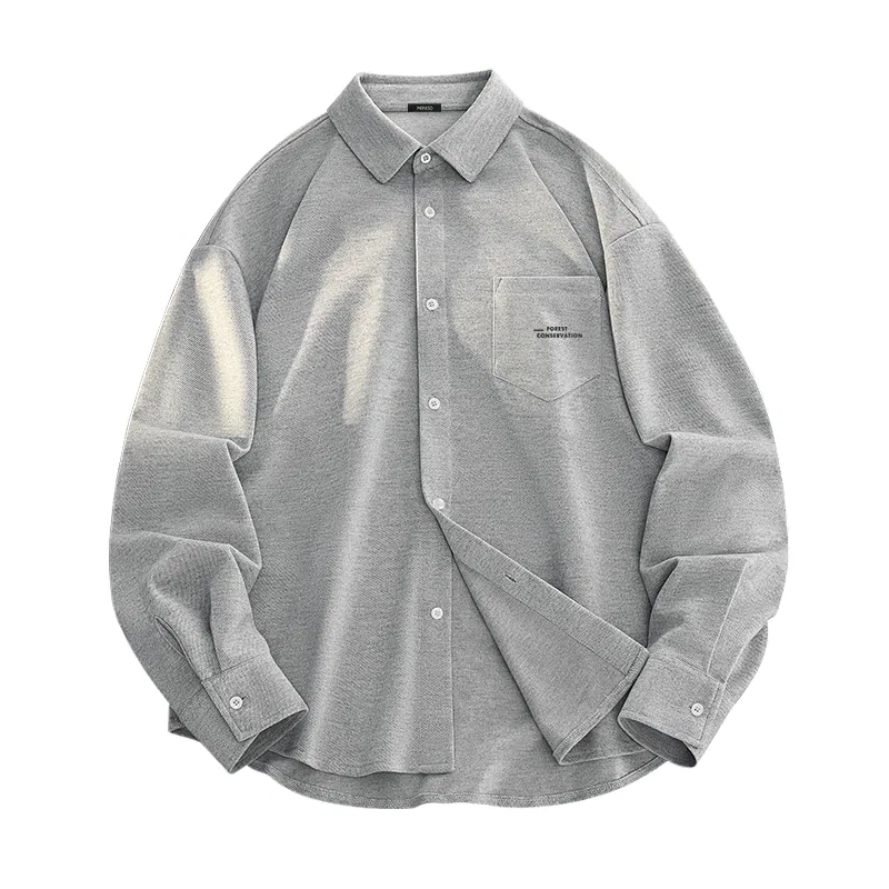 Детская рубашка с воротником MINISO, Heather Gray