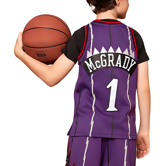 Детский баскетбольный джерси Mitchell Ness, Purple — фото 4