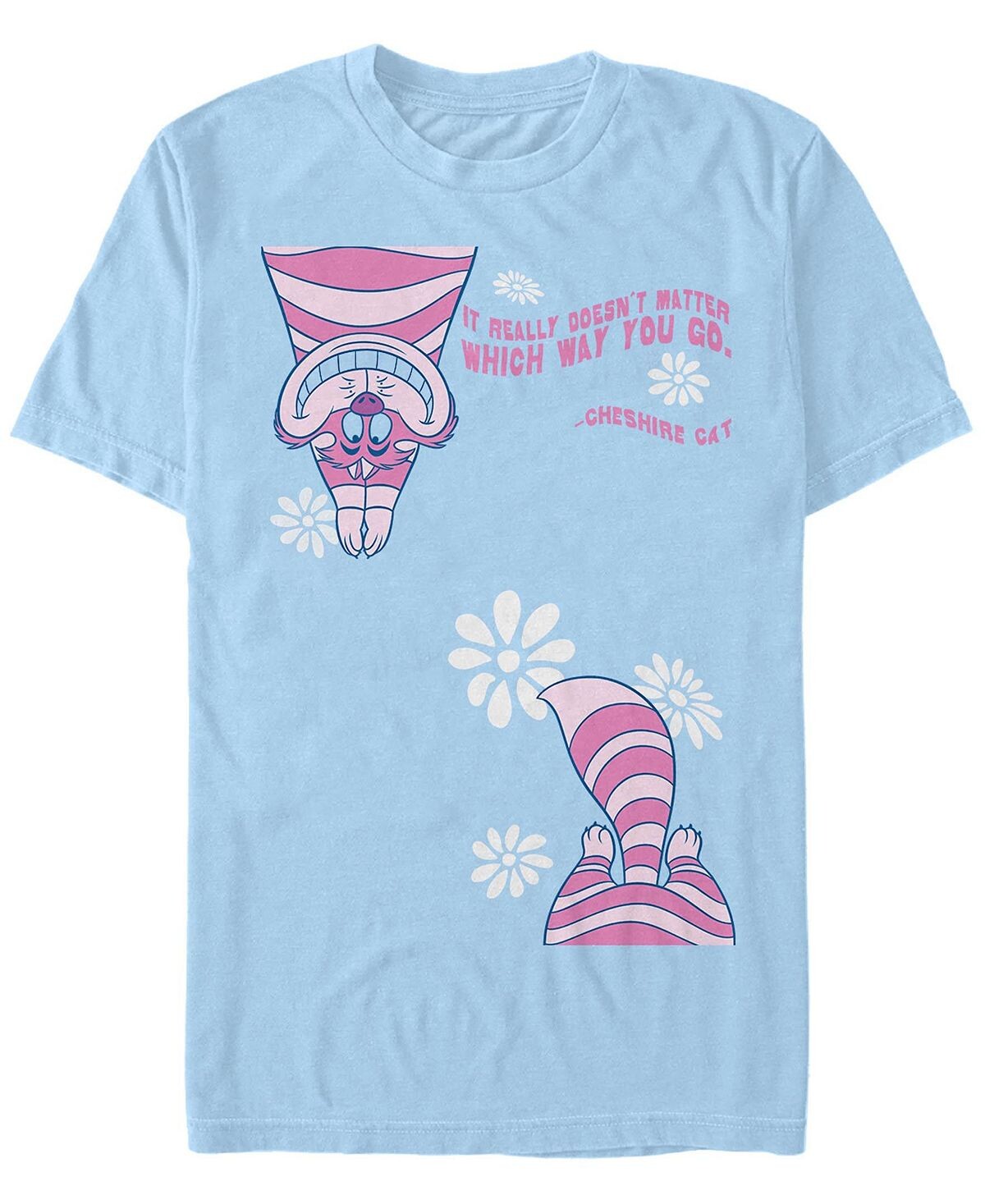 

Мужская футболка с короткими рукавами alice in wonderland cheshire split Fifth Sun, светло-синий