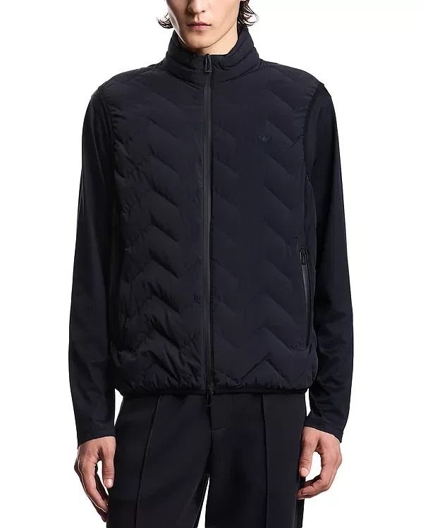 Мужской жилет с наполнителем Chevron Quilted Vest Emporio Armani, Navy Blue