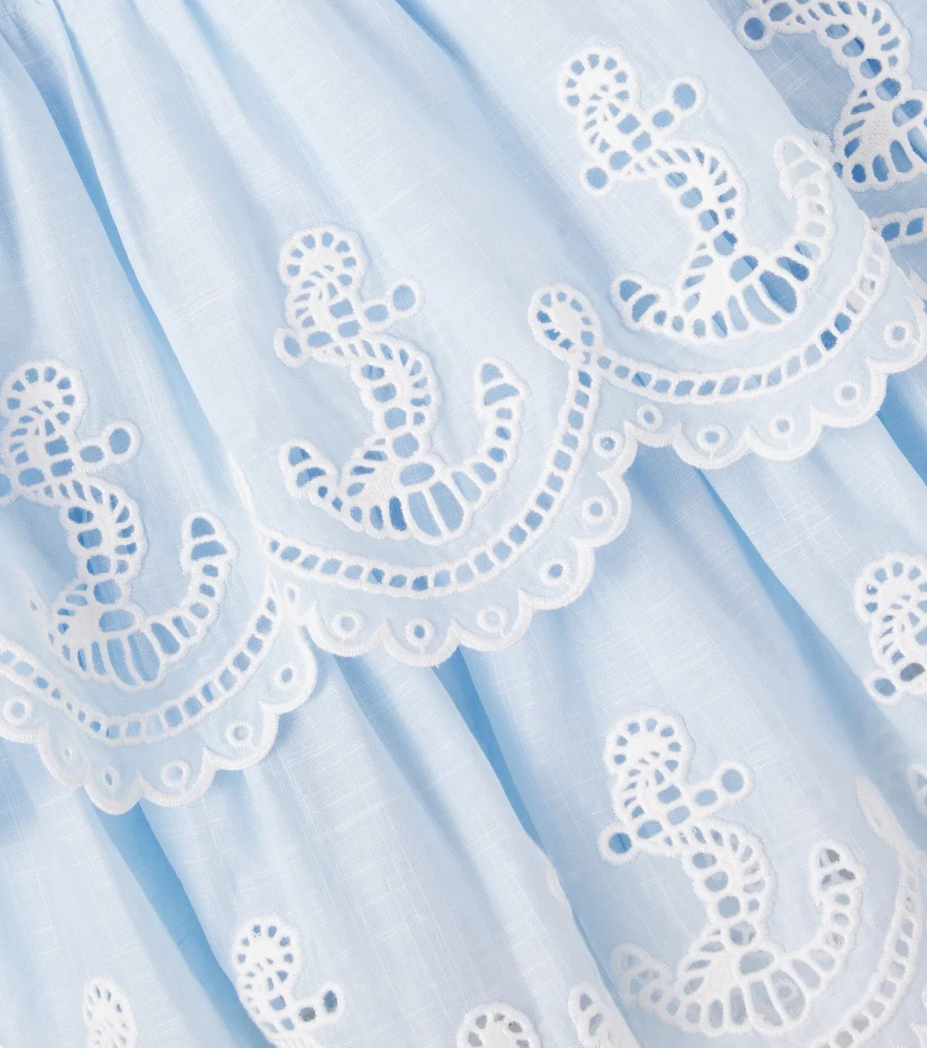 Платье многоярусное хлопковое Скарборо Zimmermann Kids, синий — фото 3