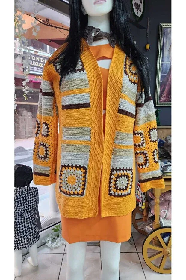 Детский кардиган с принтом Hand knitted knitwear cardigan Butik Lena, Nude Color
