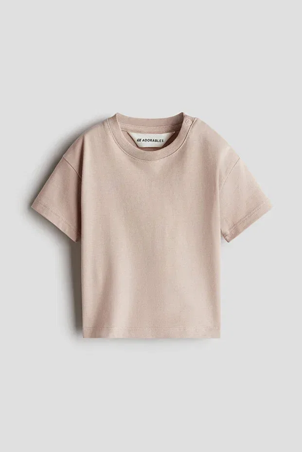 Детское хлопковое платье-футболка H&M, Light Dusty Pink