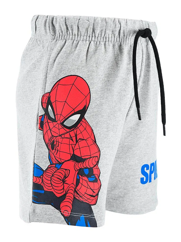 Шорты из футера с принтом Spiderman, серый — фото 4
