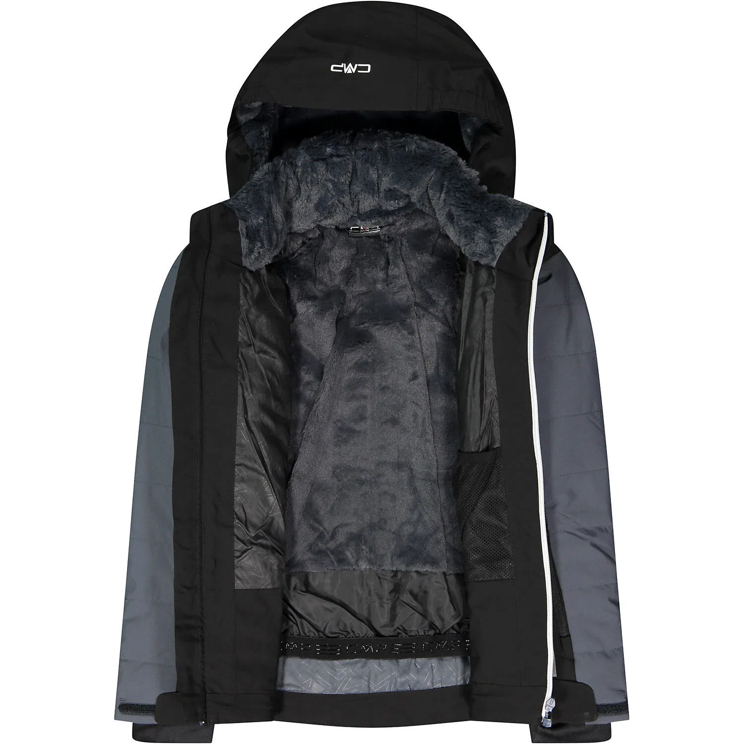 Детская куртка для девочек с капюшоном GIRLS JACKET FIX HOOD TWILL II Cmp, Schwarz Grau — фото 3