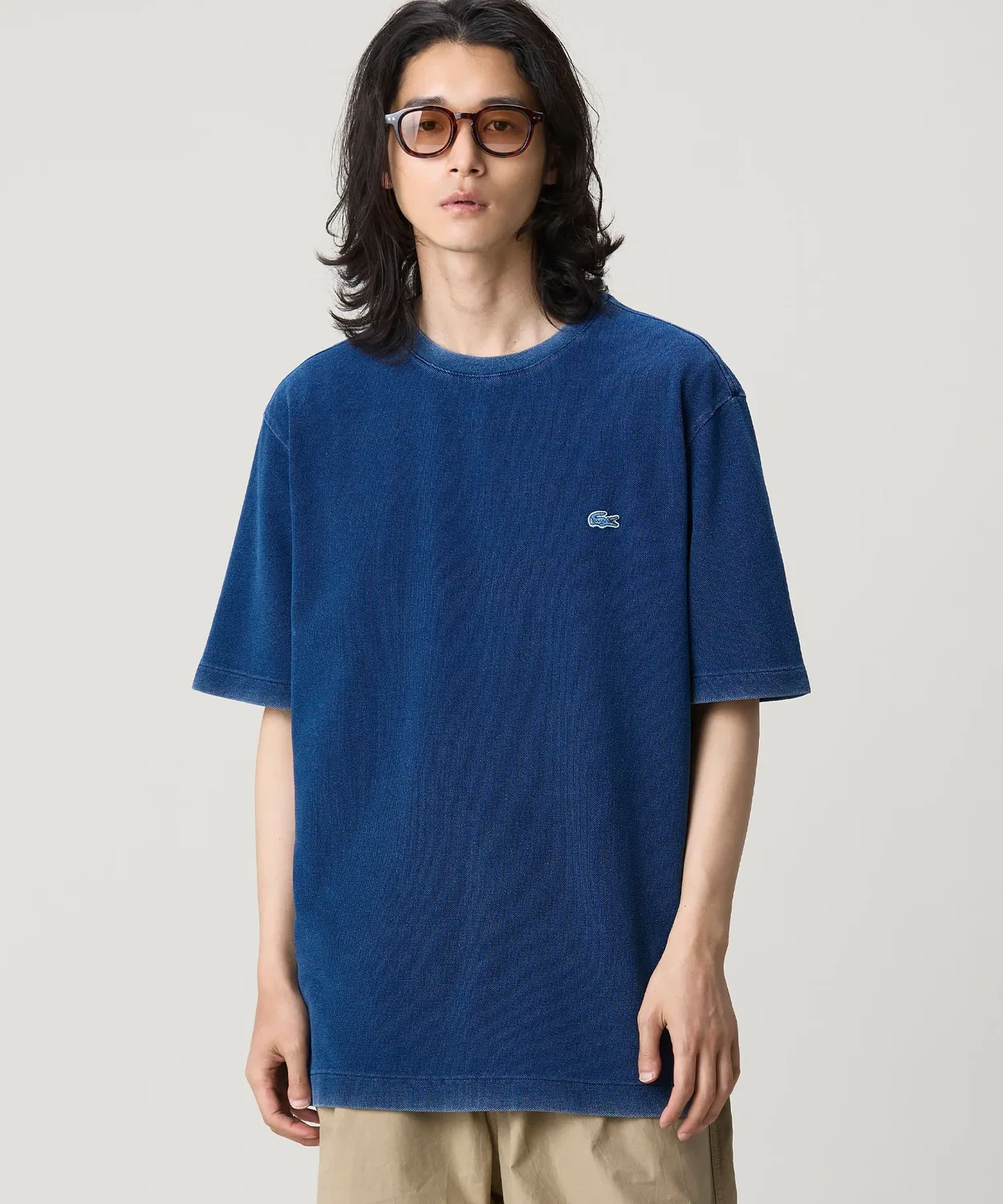 Мужская футболка с принтом Indigo Wash LACOSTE, Indigo Blue