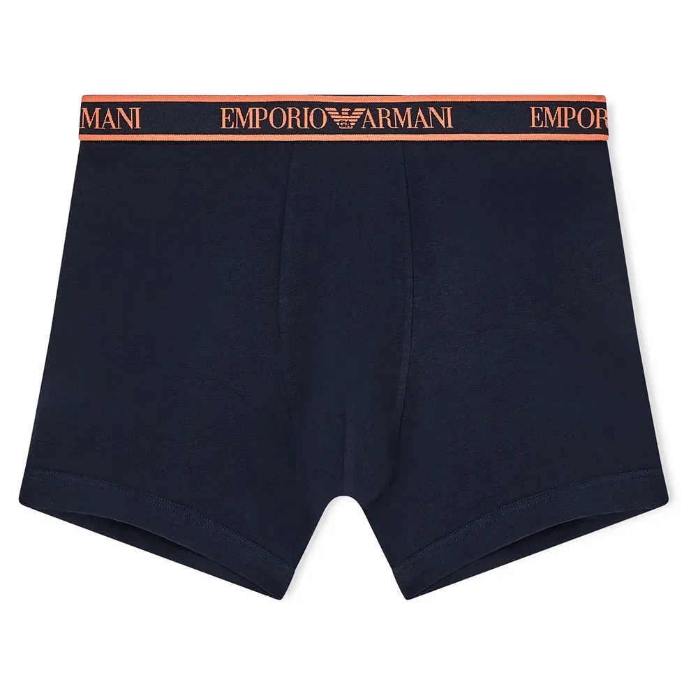 Мужские трусы-боксеры с хлопком и эластаном 3 Pack Bottom Core Logobanda Emporio armani, Black — фото 3