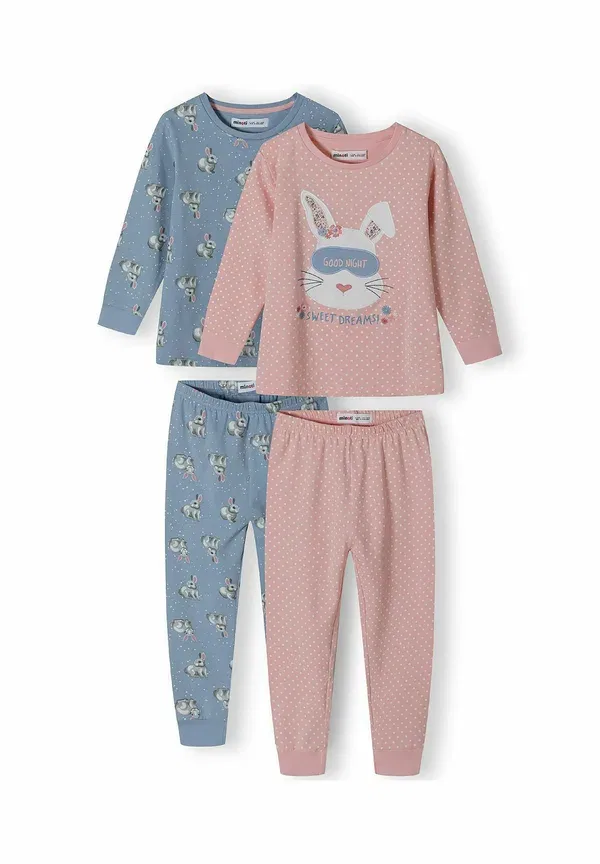 Комплект пижамы из флиса с принтом, 2 pack long sleeve set, Minoti, Light Blue, Light Pink, светло-розовый/светло-голубой — фото 3