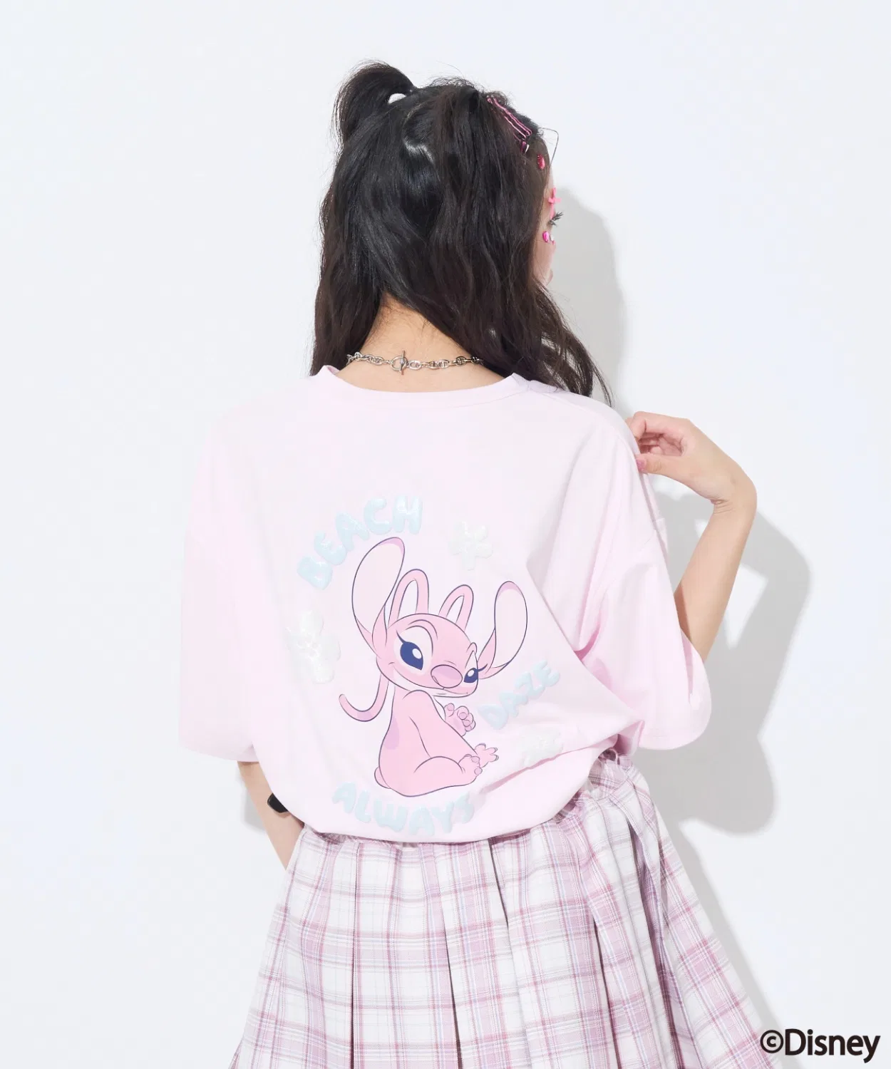Детская футболка с длинным рукавомс принтом Stitch LOVETOXIC, Pink — фото 4