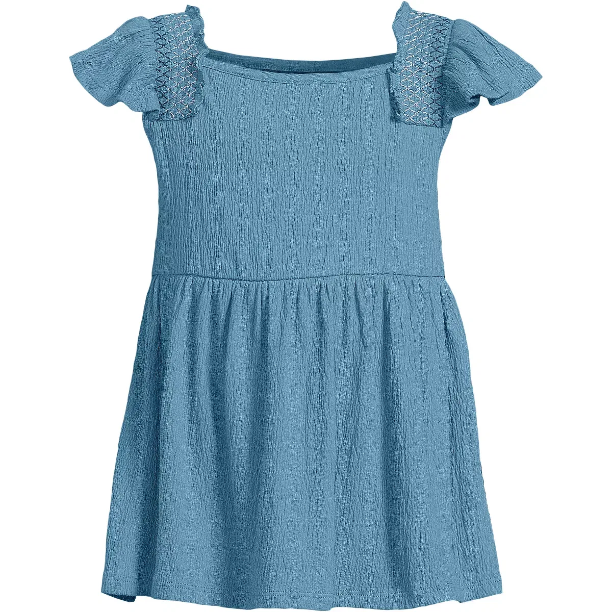 Детский топ-майка с квадратным вырезом Flutter Sleeve Lands' End, Muted Blue — фото 3