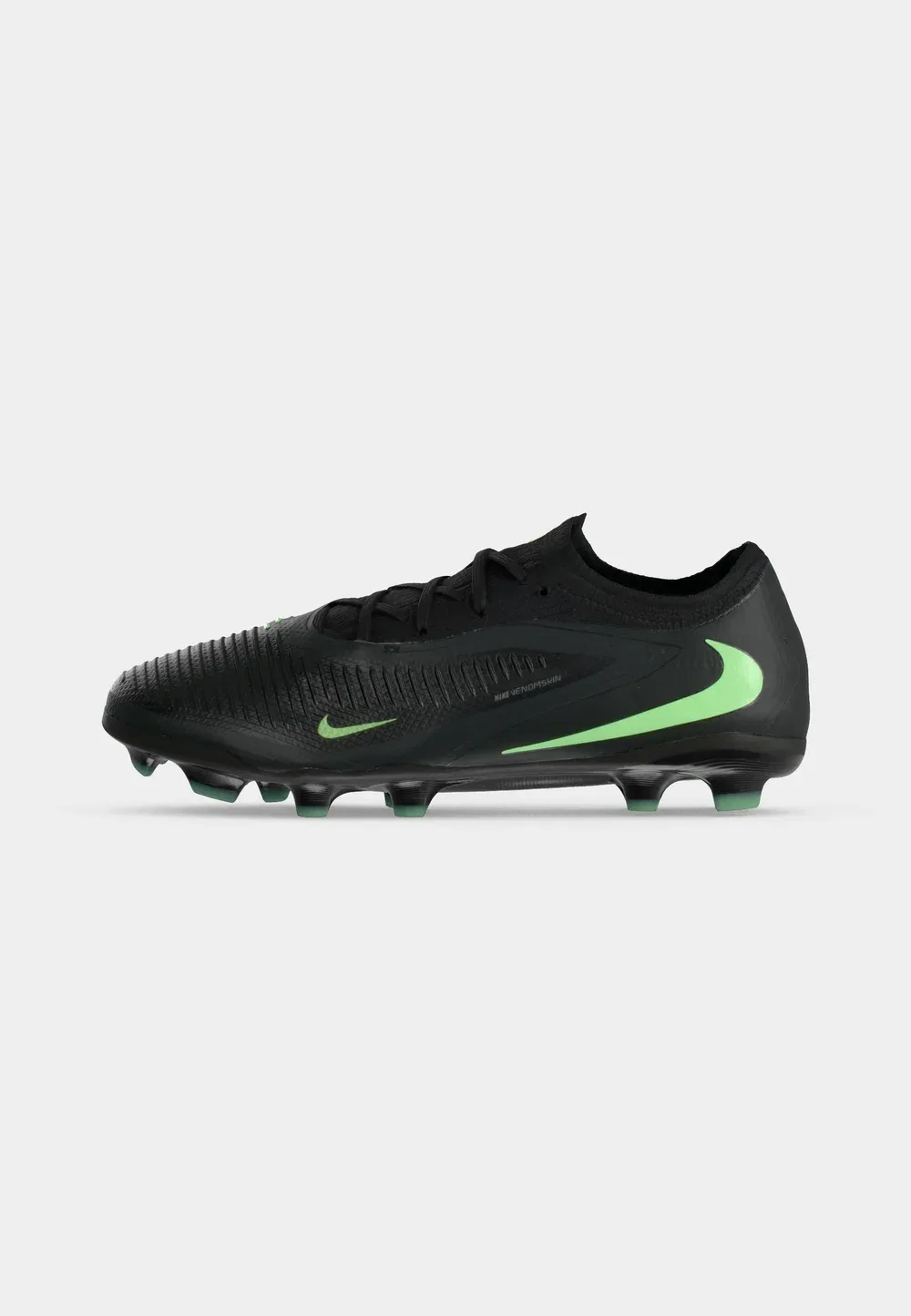 Футбольные бутсы Jr Phantom 6 Low Pro FG/MG унисекс для искусственной травы Nike Performance, Black/Illusion Green — фото 2