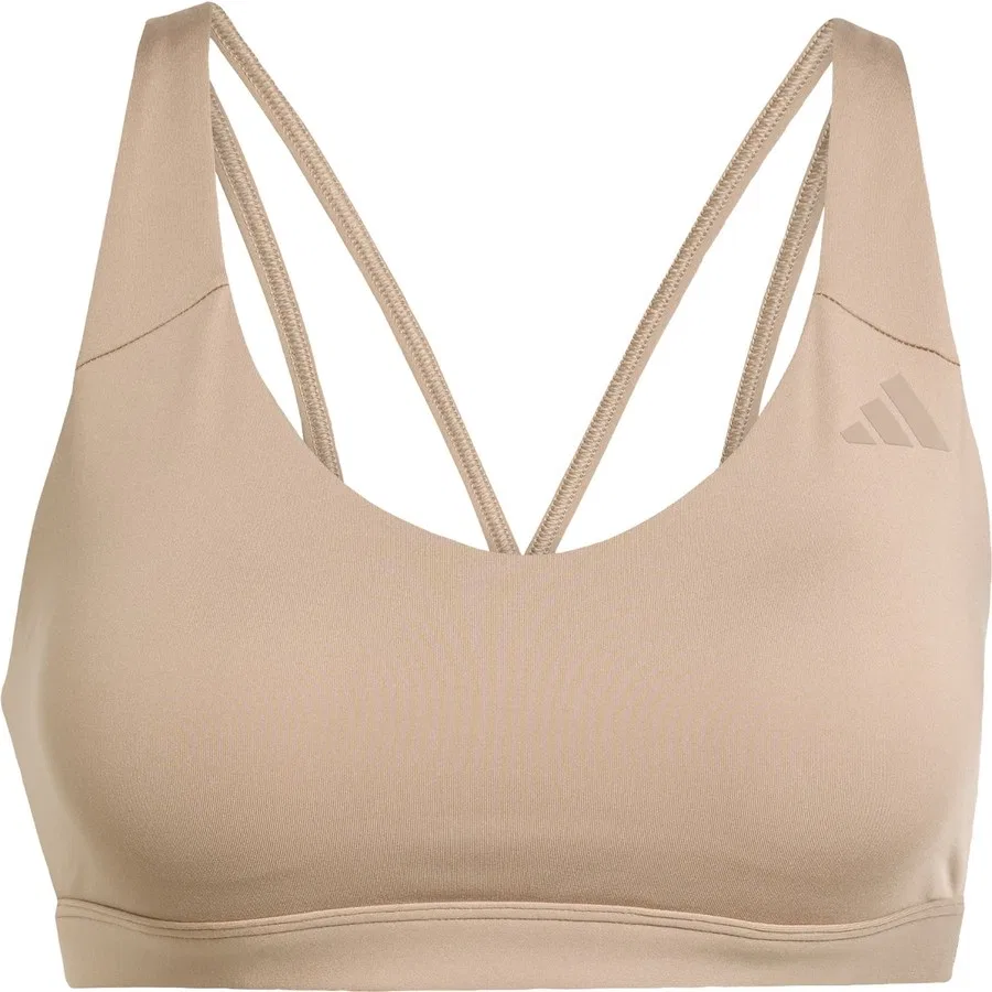 Спортивный бюстгальтер средней поддержки с моделью All Me Essentials Medium Support Bra, adidas, Коричневый — фото 3