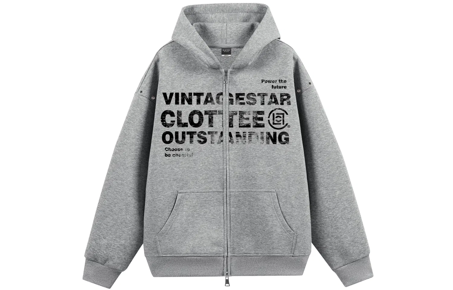 Детский худи с капюшоном средней посадки CLOT, Heather Gray