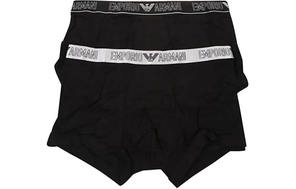 Мужские боксеры 2 шт., EMPORIO ARMANI, Black