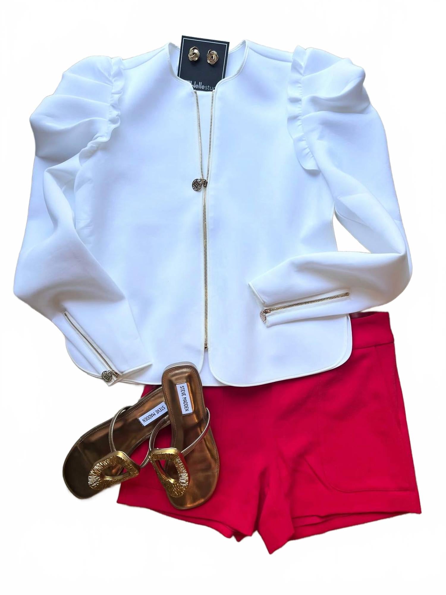 

Женская куртка Ava Scuba в белом цвете Emily McCarthy