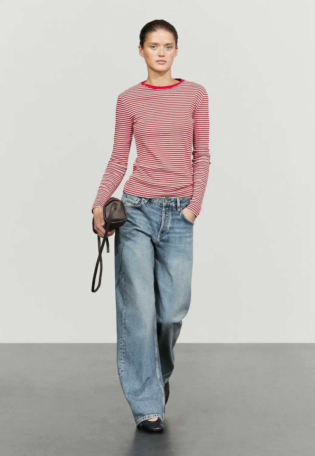 Топ с длинными рукавами Massimo Dutti, Red — фото 4