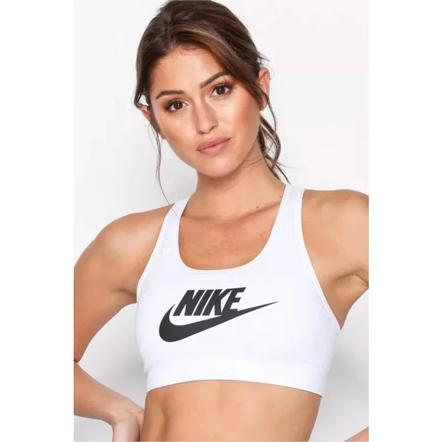Спортивный бюстгальтер с принтом Swoosh Dri-Fit Futura Bra Nike, Белый