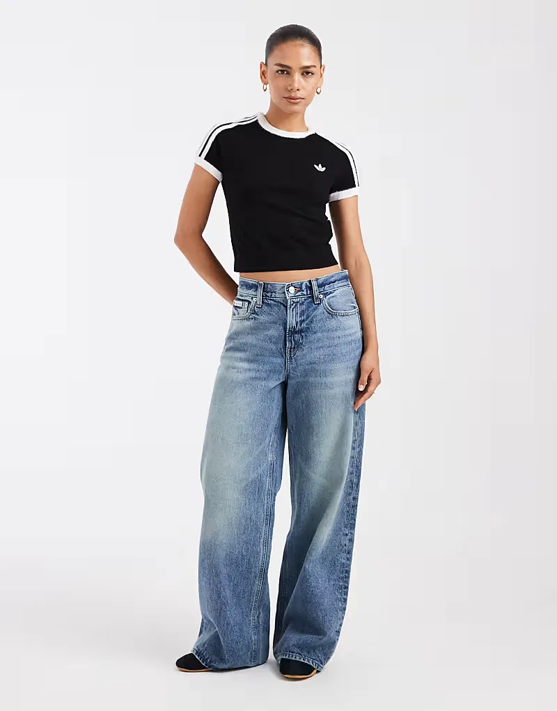 Вязаная футболка Adidas Originals, черный — фото 3