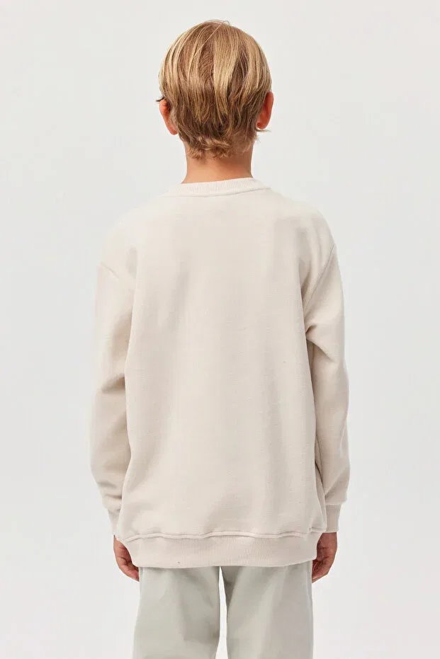 Детские свитшот для мальчиков с круглым вырезом Paulmark, Beige — фото 4