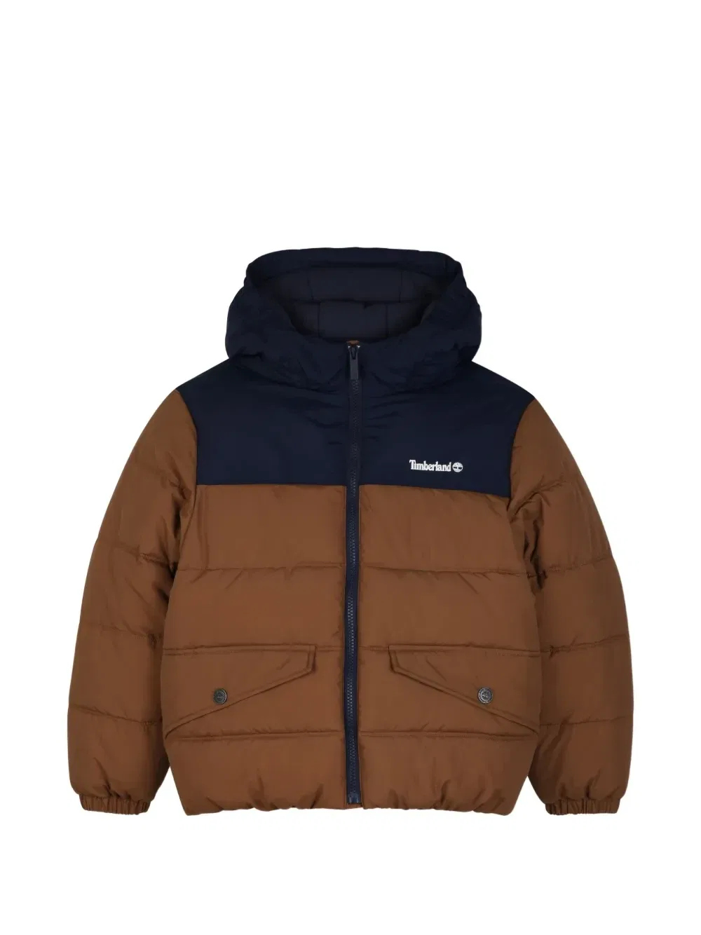 Пуховик с капюшоном Timberland Kids, коричневый