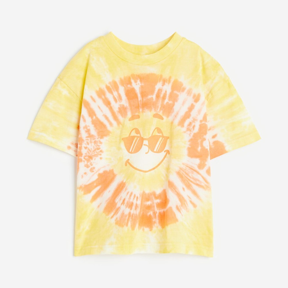 

Футболка H&M Kids Oversized Jersey Tie-dye, желтый