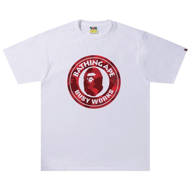 

Футболка BAPE Color Camo A Busy Works Tee 'White/Red', белый