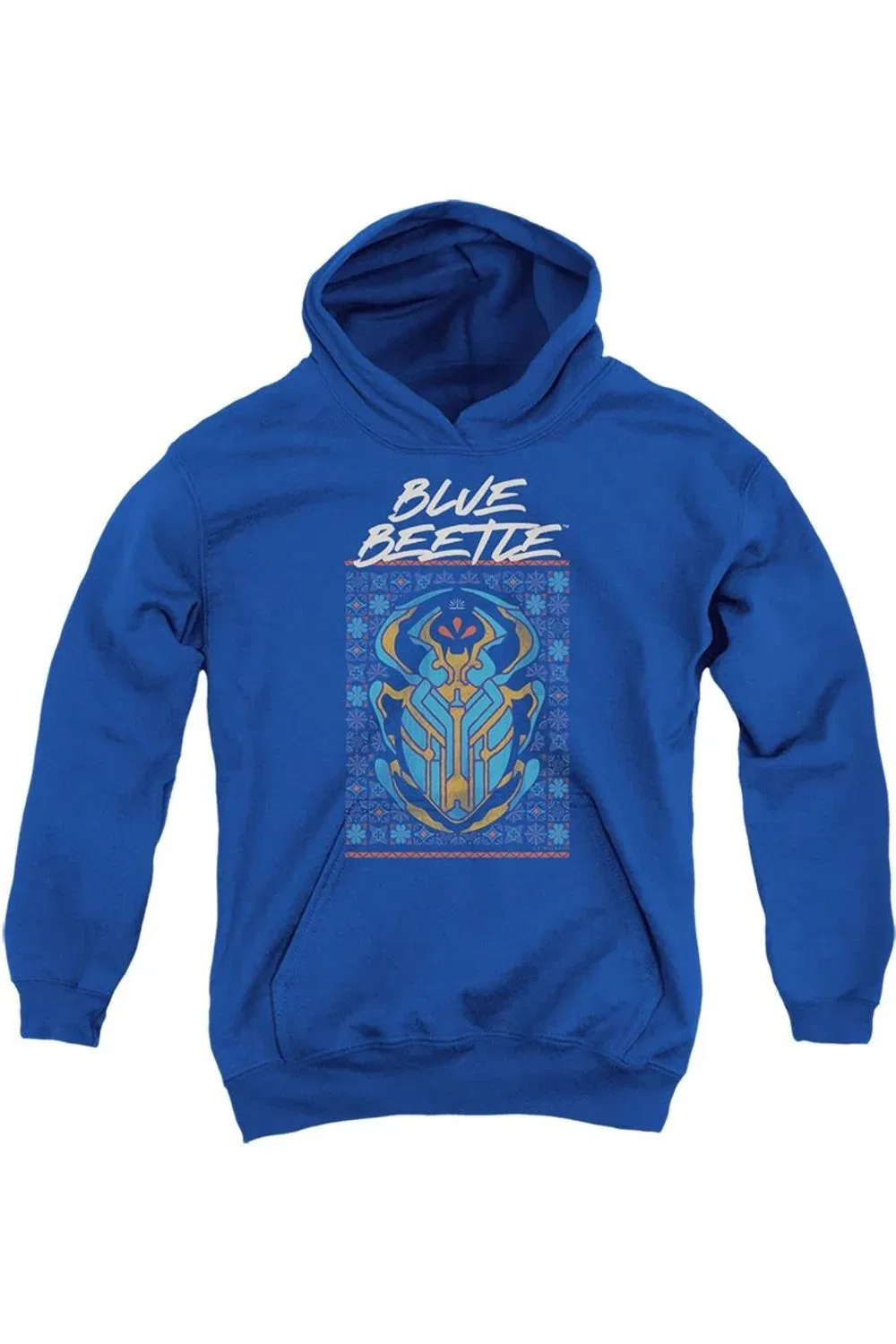 Детское худи с капюшоном с принтом Blue Beetle (2023) Stylized Scarab Gildan, Royal Blue