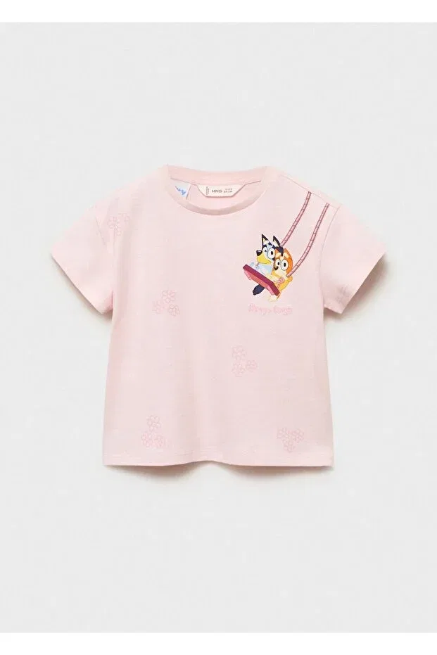 Детская футболка для девочек с принтом Bluey Mango Baby, Pink
