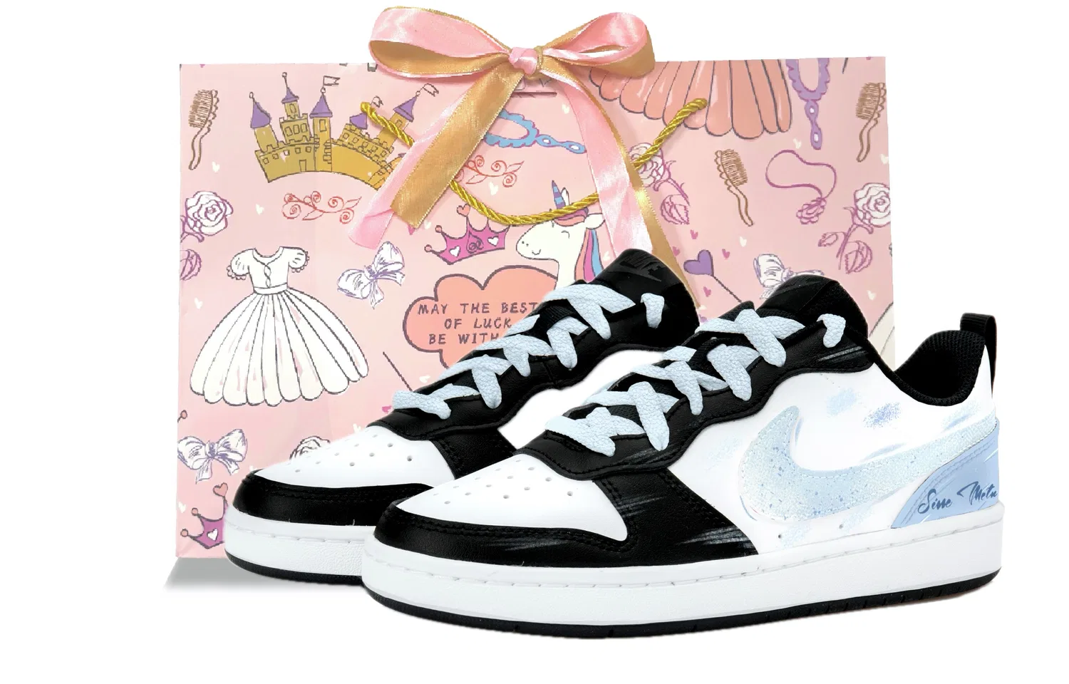 Детские кроссовки для скейтбординга Black Blue Dunk Nike