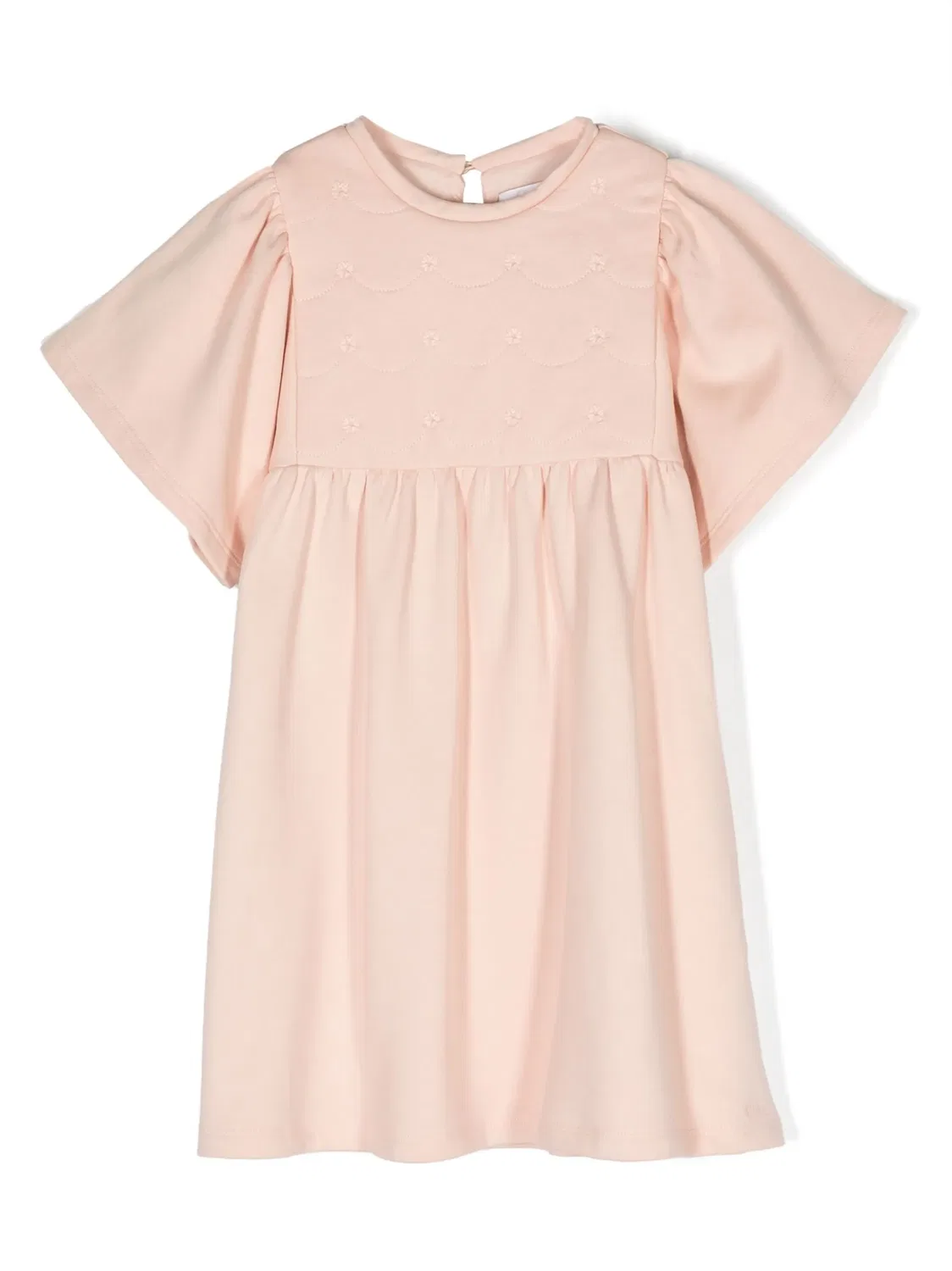 Платье из хлопка с вышивкой Chloé, розовый