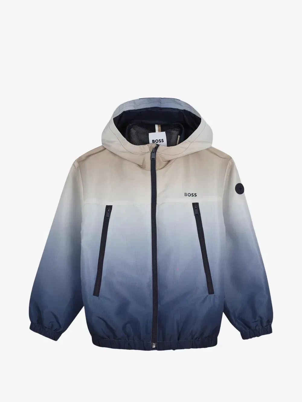 Куртка с капюшоном и эффектом градиента BOSS Kidswear, синий