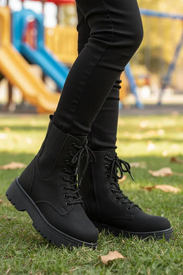 Детские ботинки для девочек с начесом Tuno 07 black emerald Ayk'S, Black-Emerald