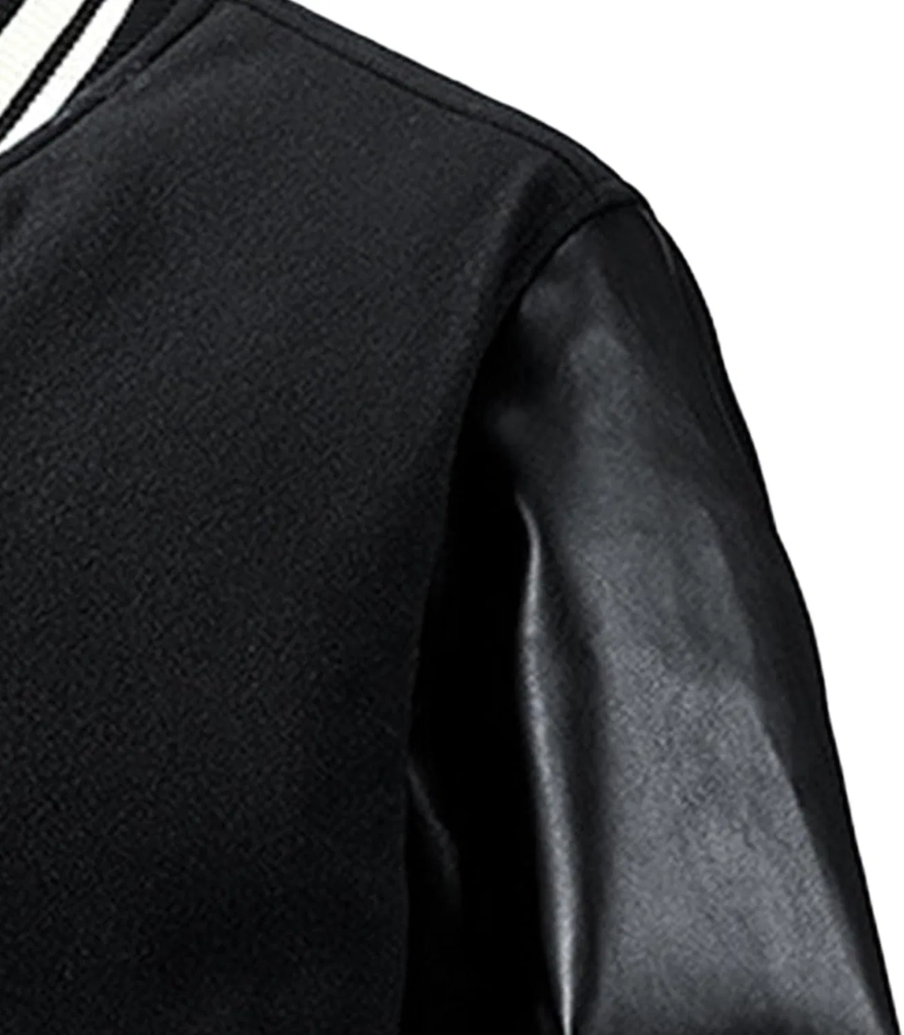 Мужская куртка-бомбер с принтом, Patchwork Leather, чёрный — фото 2